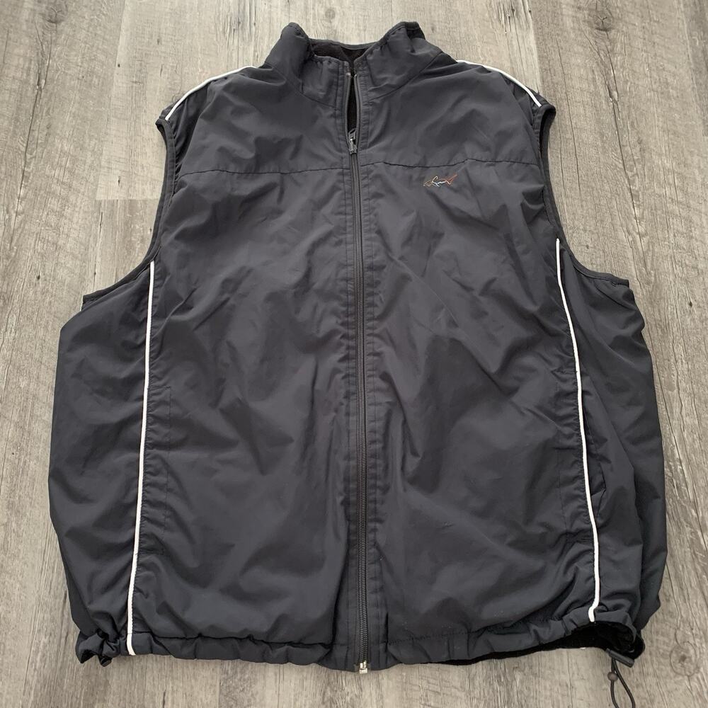 Shark Greg Norman x Tasso Elba Windbreaker Vest Mens XL Fleece-Lined Golf Zip